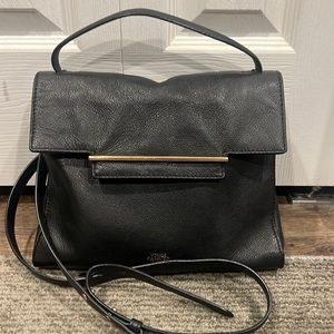 Vince Camuto Cardinal Black Aster Leather Satchel Crossbody
